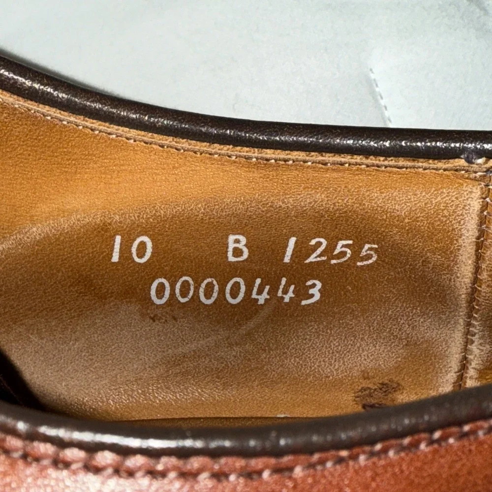 Allen Edmunds Men's Hastings Size 10 B Brown Whole cut Leather‎ Oxford Shoes